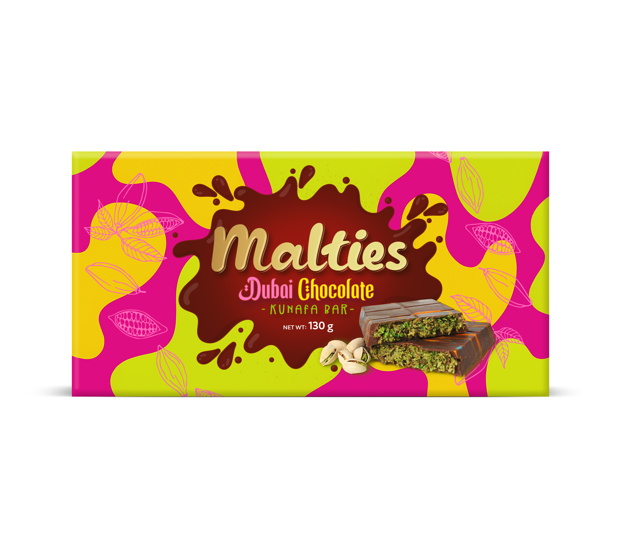 Malties Dubai Chocolate Kunafa Bar 130g