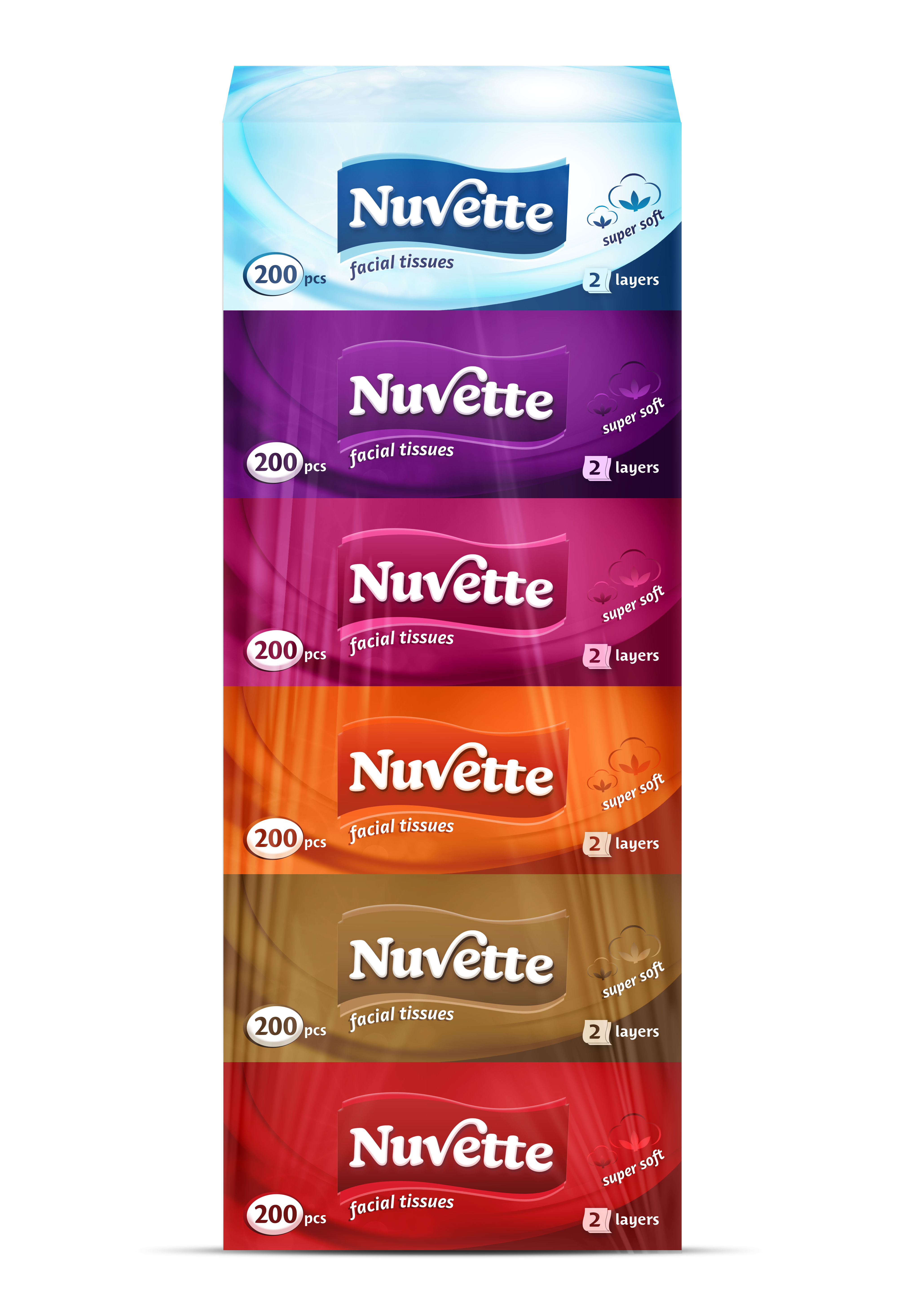 Nuvette Super Soft Facial Tissue 2Ply 5x200 Sheets